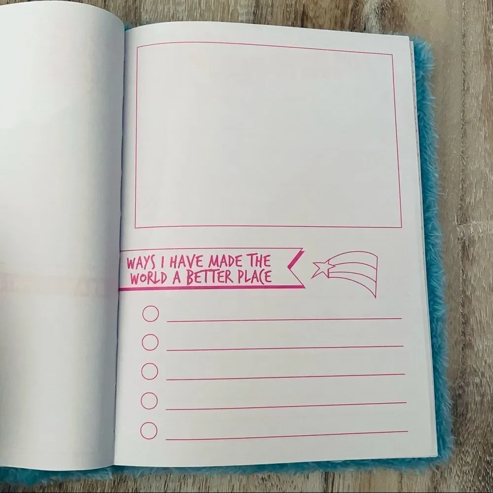 NWT Blue Ranbit Bunny Fuzzy Journal Inspirational Motivational Activity Book